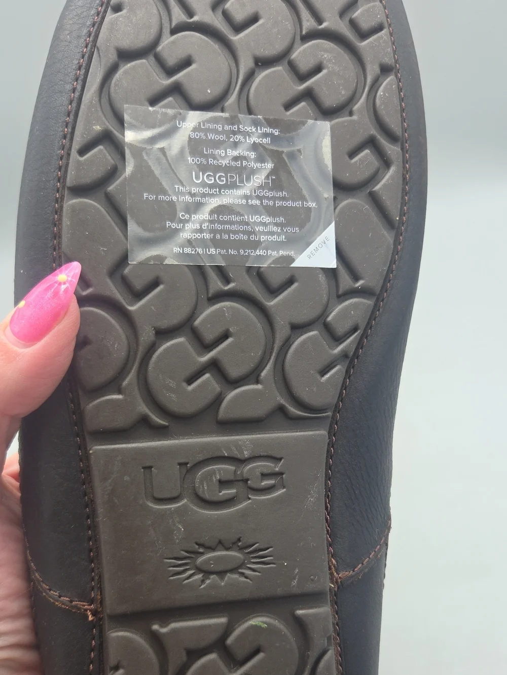 UGG Men's Ascot Brown Leather House Slippers Men 12